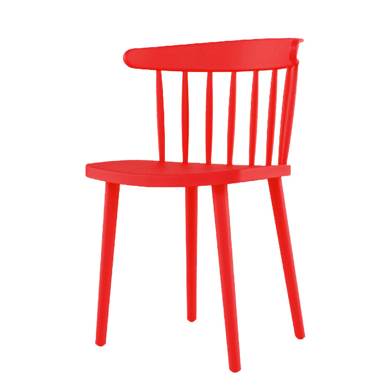 Contemporary Plastic Armless Chair Windsor Back Side Chair for Home Use Red 1 Piece Clearhalo ' kitchen&dining_furn' 'Dining Chairs' 'Dining Tables & Seating' 'dining_chair' 'furn' 'furn_dining_chair' 'Furniture' 'furniture_dining_chair' 'Kitchen & Dining Furniture' 'kitchen' 3851895