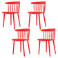 Contemporary Plastic Armless Chair Windsor Back Side Chair for Home Use Red 4 Piece Set Clearhalo ' kitchen&dining_furn' 'Dining Chairs' 'Dining Tables & Seating' 'dining_chair' 'furn' 'furn_dining_chair' 'Furniture' 'furniture_dining_chair' 'Kitchen & Dining Furniture' 'kitchen' 3851898
