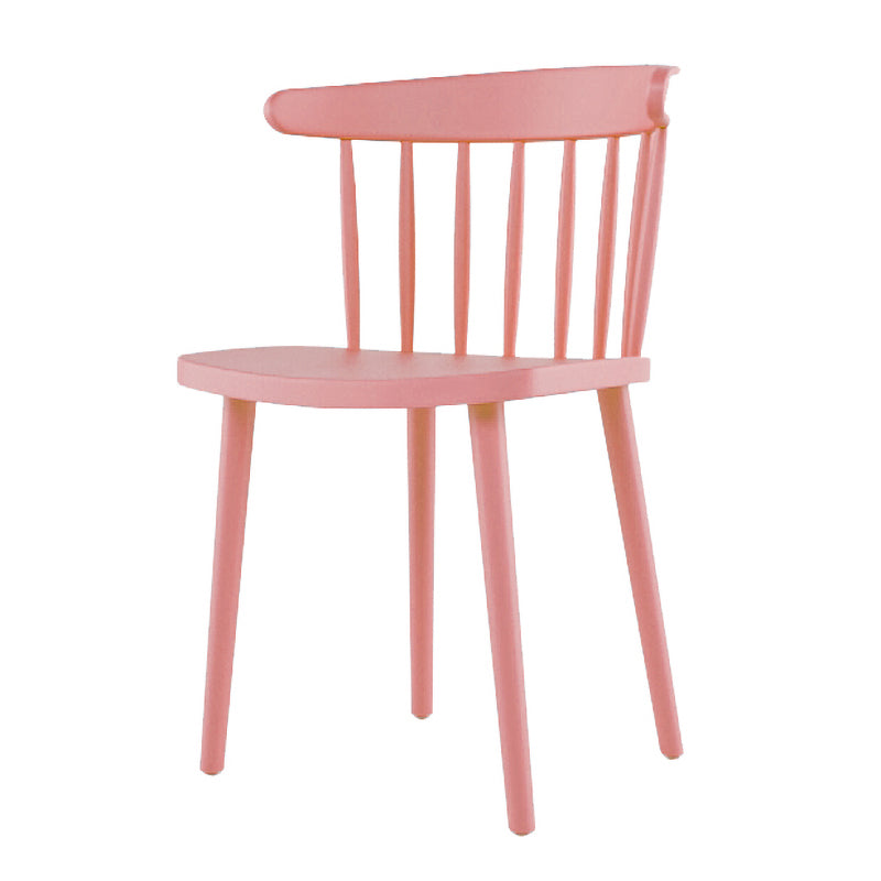 Contemporary Plastic Armless Chair Windsor Back Side Chair for Home Use Pink 1 Piece Clearhalo ' kitchen&dining_furn' 'Dining Chairs' 'Dining Tables & Seating' 'dining_chair' 'furn' 'furn_dining_chair' 'Furniture' 'furniture_dining_chair' 'Kitchen & Dining Furniture' 'kitchen' 3851900