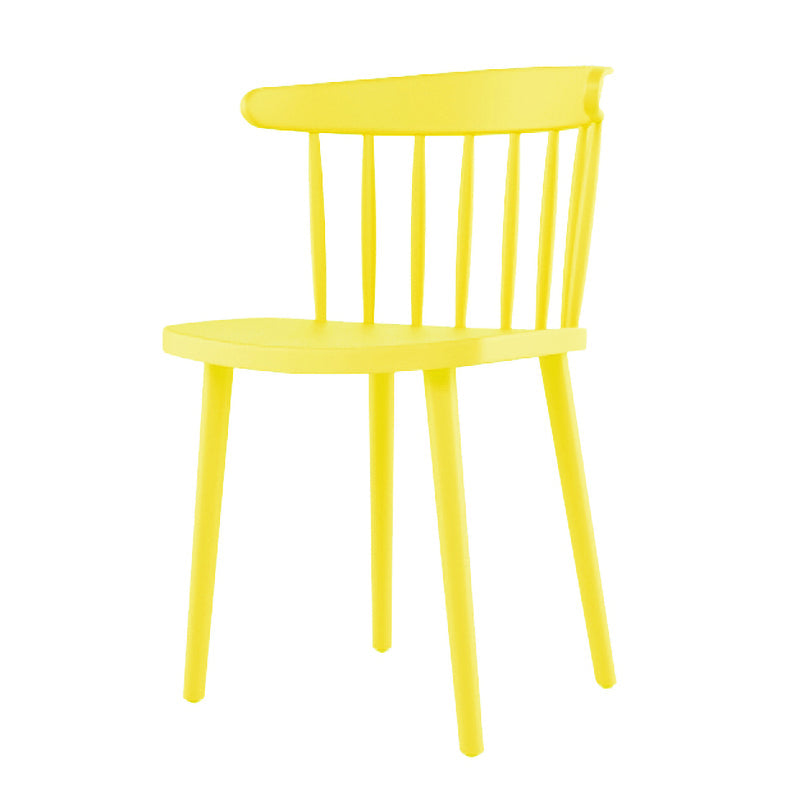 Contemporary Plastic Armless Chair Windsor Back Side Chair for Home Use Yellow 1 Piece Clearhalo ' kitchen&dining_furn' 'Dining Chairs' 'Dining Tables & Seating' 'dining_chair' 'furn' 'furn_dining_chair' 'Furniture' 'furniture_dining_chair' 'Kitchen & Dining Furniture' 'kitchen' 3851903
