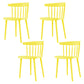 Contemporary Plastic Armless Chair Windsor Back Side Chair for Home Use Yellow 4 Piece Set Clearhalo ' kitchen&dining_furn' 'Dining Chairs' 'Dining Tables & Seating' 'dining_chair' 'furn' 'furn_dining_chair' 'Furniture' 'furniture_dining_chair' 'Kitchen & Dining Furniture' 'kitchen' 3851905