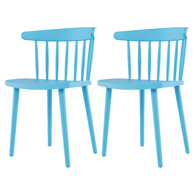 Contemporary Plastic Armless Chair Windsor Back Side Chair for Home Use Light Blue 2 Piece Set Clearhalo ' kitchen&dining_furn' 'Dining Chairs' 'Dining Tables & Seating' 'dining_chair' 'furn' 'furn_dining_chair' 'Furniture' 'furniture_dining_chair' 'Kitchen & Dining Furniture' 'kitchen' 3851907