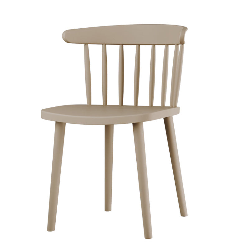 Contemporary Plastic Armless Chair Windsor Back Side Chair for Home Use Khaki 1 Piece Clearhalo ' kitchen&dining_furn' 'Dining Chairs' 'Dining Tables & Seating' 'dining_chair' 'furn' 'furn_dining_chair' 'Furniture' 'furniture_dining_chair' 'Kitchen & Dining Furniture' 'kitchen' 3851909