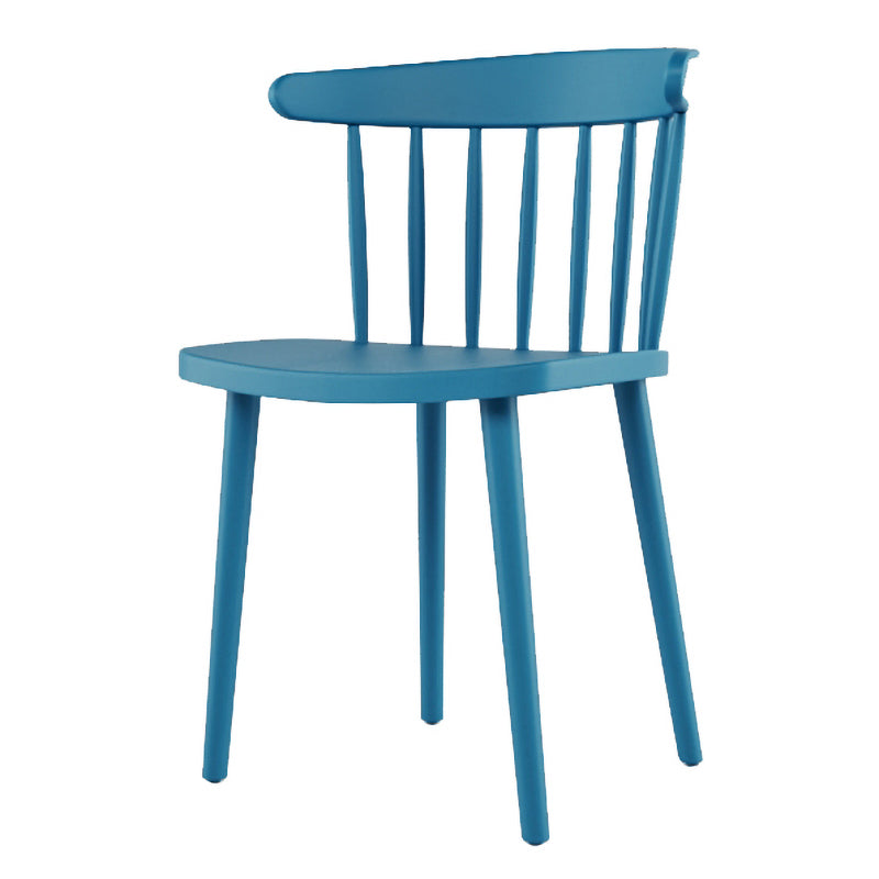 Contemporary Plastic Armless Chair Windsor Back Side Chair for Home Use Dark Blue 1 Piece Clearhalo ' kitchen&dining_furn' 'Dining Chairs' 'Dining Tables & Seating' 'dining_chair' 'furn' 'furn_dining_chair' 'Furniture' 'furniture_dining_chair' 'Kitchen & Dining Furniture' 'kitchen' 3851912