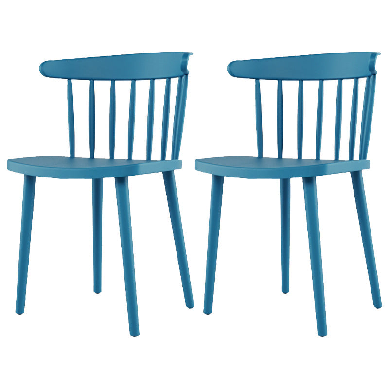 Contemporary Plastic Armless Chair Windsor Back Side Chair for Home Use Dark Blue 2 Piece Set Clearhalo ' kitchen&dining_furn' 'Dining Chairs' 'Dining Tables & Seating' 'dining_chair' 'furn' 'furn_dining_chair' 'Furniture' 'furniture_dining_chair' 'Kitchen & Dining Furniture' 'kitchen' 3851913