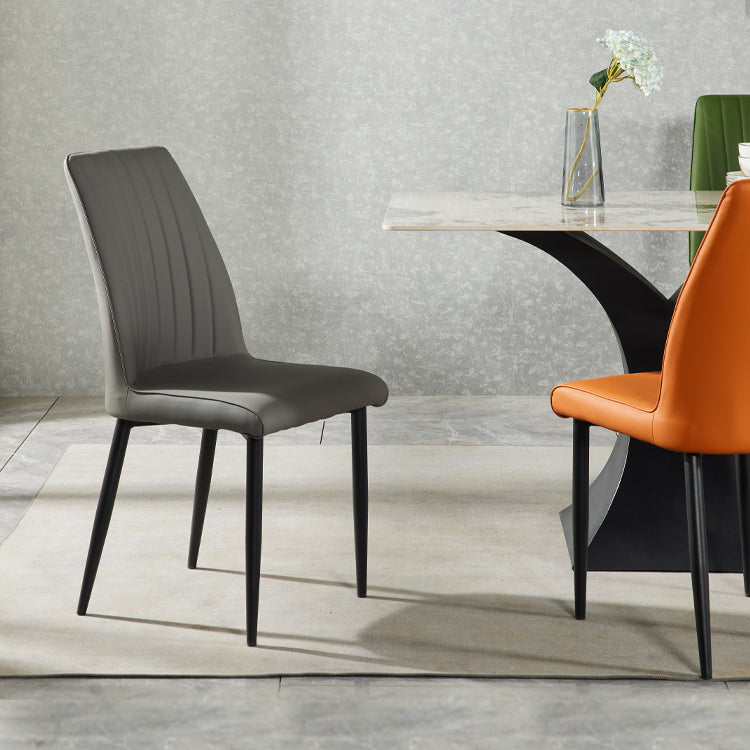 Contemporary Style Upholstered Dining Side Chair Solid Back Armless Chair for Home Use Clearhalo ' kitchen&dining_furn' 'Dining Chairs' 'Dining Tables & Seating' 'dining_chair' 'furn' 'furn_dining_chair' 'Furniture' 'furniture_dining_chair' 'Kitchen & Dining Furniture' 'kitchen' 3851915