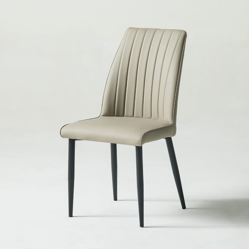 Contemporary Style Upholstered Dining Side Chair Solid Back Armless Chair for Home Use Light Gray 1 Piece Clearhalo ' kitchen&dining_furn' 'Dining Chairs' 'Dining Tables & Seating' 'dining_chair' 'furn' 'furn_dining_chair' 'Furniture' 'furniture_dining_chair' 'Kitchen & Dining Furniture' 'kitchen' 3851922