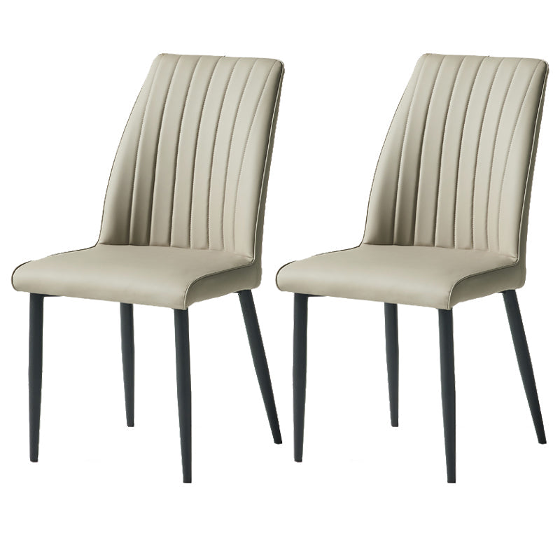 Contemporary Style Upholstered Dining Side Chair Solid Back Armless Chair for Home Use Light Gray 2 Piece Set Clearhalo ' kitchen&dining_furn' 'Dining Chairs' 'Dining Tables & Seating' 'dining_chair' 'furn' 'furn_dining_chair' 'Furniture' 'furniture_dining_chair' 'Kitchen & Dining Furniture' 'kitchen' 3851923