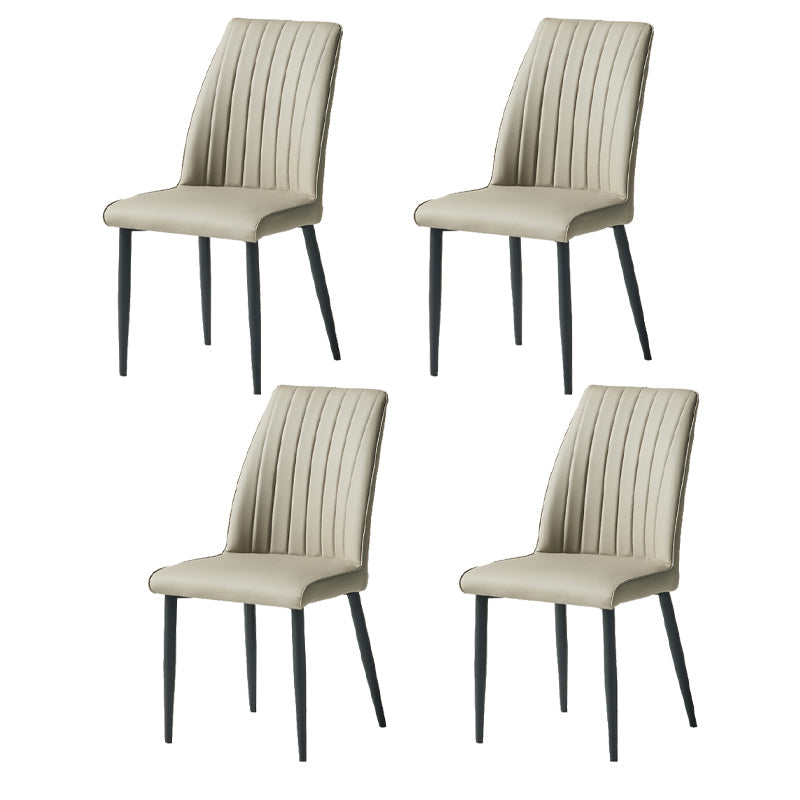 Contemporary Style Upholstered Dining Side Chair Solid Back Armless Chair for Home Use Light Gray 4 Piece Set Clearhalo ' kitchen&dining_furn' 'Dining Chairs' 'Dining Tables & Seating' 'dining_chair' 'furn' 'furn_dining_chair' 'Furniture' 'furniture_dining_chair' 'Kitchen & Dining Furniture' 'kitchen' 3851926