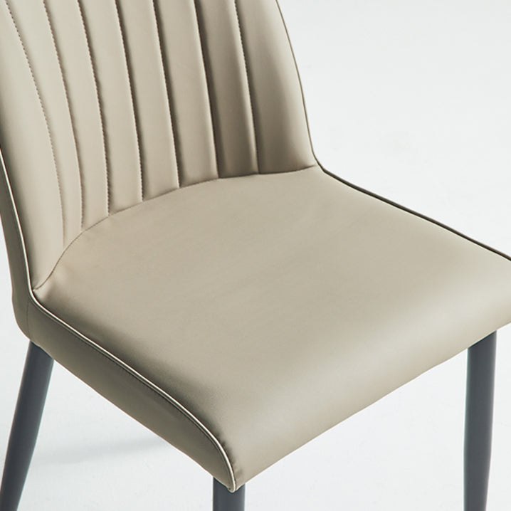 Contemporary Style Upholstered Dining Side Chair Solid Back Armless Chair for Home Use Clearhalo ' kitchen&dining_furn' 'Dining Chairs' 'Dining Tables & Seating' 'dining_chair' 'furn' 'furn_dining_chair' 'Furniture' 'furniture_dining_chair' 'Kitchen & Dining Furniture' 'kitchen' 3851930