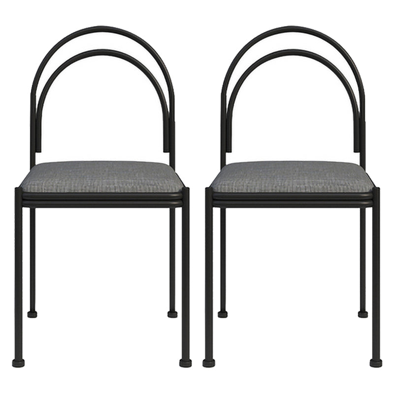 Contemporary Metal Dining Armless Chair Open Back Dining Side Chair for Kitchen Grey 2 Piece Set Clearhalo ' kitchen&dining_furn' 'Dining Chairs' 'Dining Tables & Seating' 'dining_chair' 'furn' 'furn_dining_chair' 'Furniture' 'furniture_dining_chair' 'Kitchen & Dining Furniture' 'kitchen' 3851943