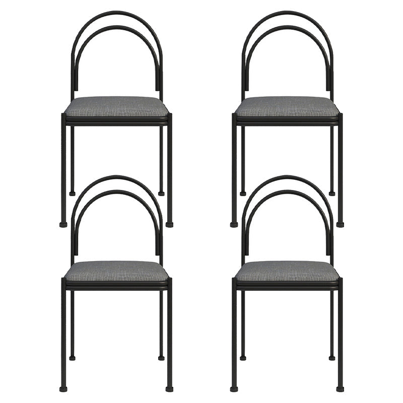 Contemporary Metal Dining Armless Chair Open Back Dining Side Chair for Kitchen Grey 4 Piece Set Clearhalo ' kitchen&dining_furn' 'Dining Chairs' 'Dining Tables & Seating' 'dining_chair' 'furn' 'furn_dining_chair' 'Furniture' 'furniture_dining_chair' 'Kitchen & Dining Furniture' 'kitchen' 3851945