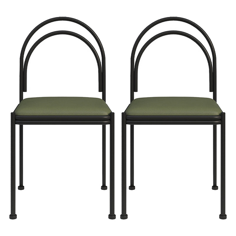 Contemporary Metal Dining Armless Chair Open Back Dining Side Chair for Kitchen Green 2 Piece Set Clearhalo ' kitchen&dining_furn' 'Dining Chairs' 'Dining Tables & Seating' 'dining_chair' 'furn' 'furn_dining_chair' 'Furniture' 'furniture_dining_chair' 'Kitchen & Dining Furniture' 'kitchen' 3851952