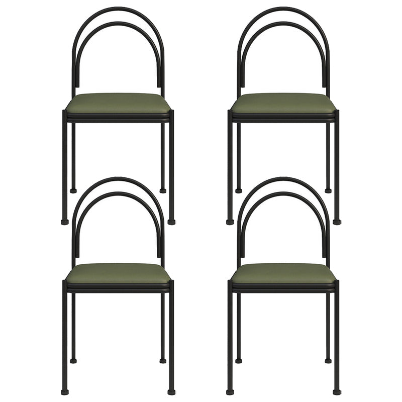 Contemporary Metal Dining Armless Chair Open Back Dining Side Chair for Kitchen Green 4 Piece Set Clearhalo ' kitchen&dining_furn' 'Dining Chairs' 'Dining Tables & Seating' 'dining_chair' 'furn' 'furn_dining_chair' 'Furniture' 'furniture_dining_chair' 'Kitchen & Dining Furniture' 'kitchen' 3851954