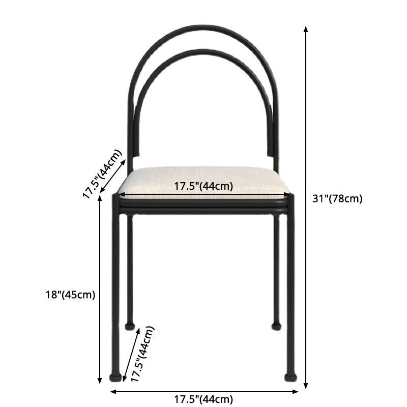 Contemporary Metal Dining Armless Chair Open Back Dining Side Chair for Kitchen Clearhalo ' kitchen&dining_furn' 'Dining Chairs' 'Dining Tables & Seating' 'dining_chair' 'furn' 'furn_dining_chair' 'Furniture' 'furniture_dining_chair' 'Kitchen & Dining Furniture' 'kitchen' 3851955