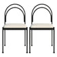 Contemporary Metal Dining Armless Chair Open Back Dining Side Chair for Kitchen Off-White 2 Piece Set Clearhalo ' kitchen&dining_furn' 'Dining Chairs' 'Dining Tables & Seating' 'dining_chair' 'furn' 'furn_dining_chair' 'Furniture' 'furniture_dining_chair' 'Kitchen & Dining Furniture' 'kitchen' 3851956