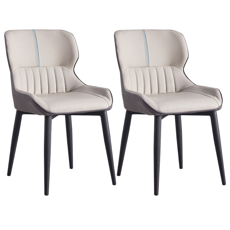 Home Scandinavian Arm Chair Wingback Metal Upholstered Dining Room Chair Grey 2 Piece Set Clearhalo ' kitchen&dining_furn' 'Dining Chairs' 'Dining Tables & Seating' 'dining_chair' 'furn' 'furn_dining_chair' 'Furniture' 'furniture_dining_chair' 'Kitchen & Dining Furniture' 'kitchen' 3851959