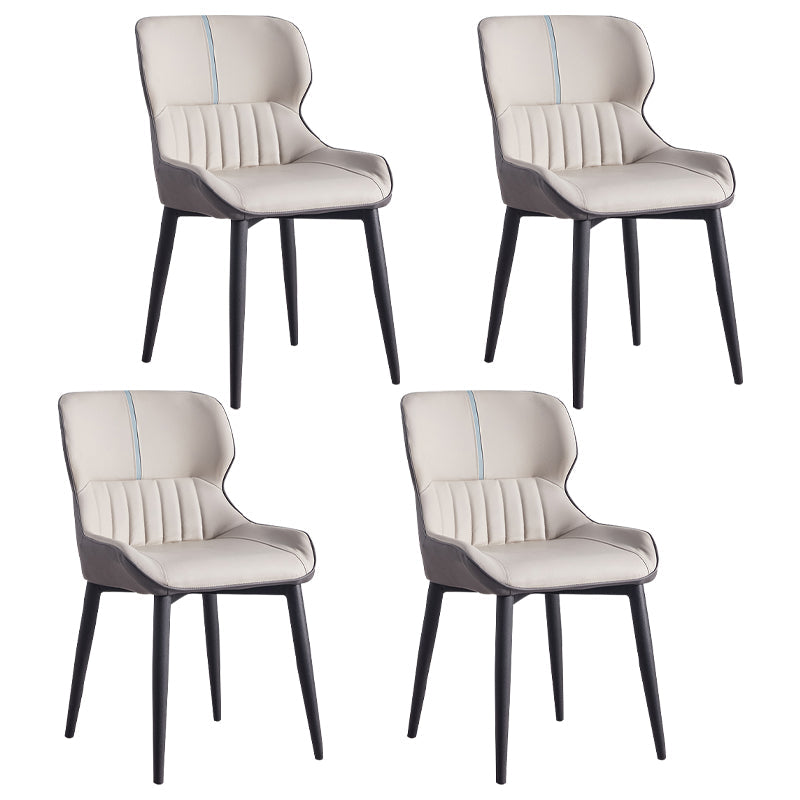 Home Scandinavian Arm Chair Wingback Metal Upholstered Dining Room Chair Grey 4 Piece Set Clearhalo ' kitchen&dining_furn' 'Dining Chairs' 'Dining Tables & Seating' 'dining_chair' 'furn' 'furn_dining_chair' 'Furniture' 'furniture_dining_chair' 'Kitchen & Dining Furniture' 'kitchen' 3851961