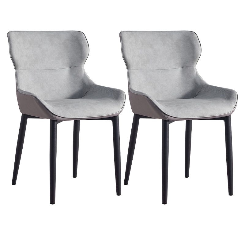 Home Scandinavian Arm Chair Wingback Metal Upholstered Dining Room Chair Light Gray 2 Piece Set Clearhalo ' kitchen&dining_furn' 'Dining Chairs' 'Dining Tables & Seating' 'dining_chair' 'furn' 'furn_dining_chair' 'Furniture' 'furniture_dining_chair' 'Kitchen & Dining Furniture' 'kitchen' 3851965