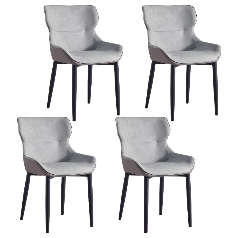 Home Scandinavian Arm Chair Wingback Metal Upholstered Dining Room Chair Light Gray 4 Piece Set Clearhalo ' kitchen&dining_furn' 'Dining Chairs' 'Dining Tables & Seating' 'dining_chair' 'furn' 'furn_dining_chair' 'Furniture' 'furniture_dining_chair' 'Kitchen & Dining Furniture' 'kitchen' 3851967