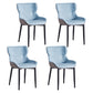 Home Scandinavian Arm Chair Wingback Metal Upholstered Dining Room Chair Blue 4 Piece Set Clearhalo ' kitchen&dining_furn' 'Dining Chairs' 'Dining Tables & Seating' 'dining_chair' 'furn' 'furn_dining_chair' 'Furniture' 'furniture_dining_chair' 'Kitchen & Dining Furniture' 'kitchen' 3851978