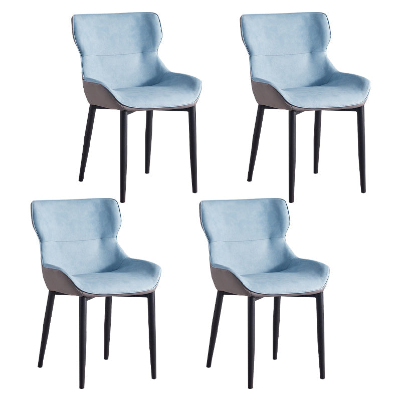 Home Scandinavian Arm Chair Wingback Metal Upholstered Dining Room Chair Blue 4 Piece Set Clearhalo ' kitchen&dining_furn' 'Dining Chairs' 'Dining Tables & Seating' 'dining_chair' 'furn' 'furn_dining_chair' 'Furniture' 'furniture_dining_chair' 'Kitchen & Dining Furniture' 'kitchen' 3851978