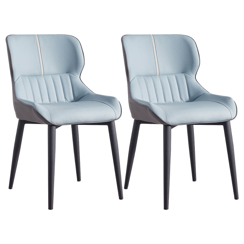 Home Scandinavian Arm Chair Wingback Metal Upholstered Dining Room Chair Light Blue 2 Piece Set Clearhalo ' kitchen&dining_furn' 'Dining Chairs' 'Dining Tables & Seating' 'dining_chair' 'furn' 'furn_dining_chair' 'Furniture' 'furniture_dining_chair' 'Kitchen & Dining Furniture' 'kitchen' 3851983