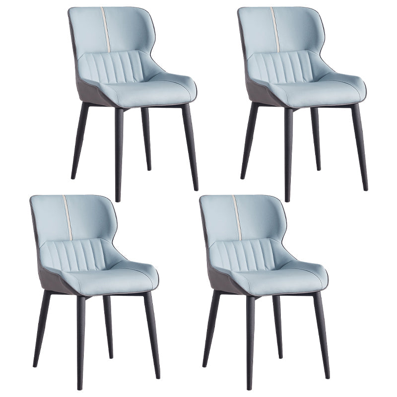 Home Scandinavian Arm Chair Wingback Metal Upholstered Dining Room Chair Light Blue 4 Piece Set Clearhalo ' kitchen&dining_furn' 'Dining Chairs' 'Dining Tables & Seating' 'dining_chair' 'furn' 'furn_dining_chair' 'Furniture' 'furniture_dining_chair' 'Kitchen & Dining Furniture' 'kitchen' 3851984