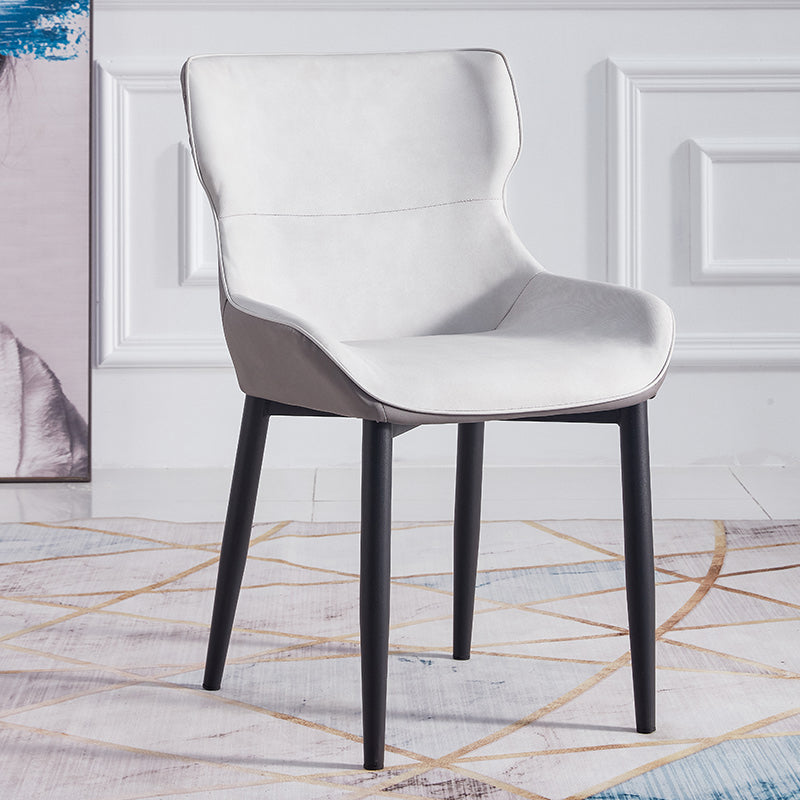 Home Scandinavian Arm Chair Wingback Metal Upholstered Dining Room Chair Cream Gray 1 Piece Clearhalo ' kitchen&dining_furn' 'Dining Chairs' 'Dining Tables & Seating' 'dining_chair' 'furn' 'furn_dining_chair' 'Furniture' 'furniture_dining_chair' 'Kitchen & Dining Furniture' 'kitchen' 3851987