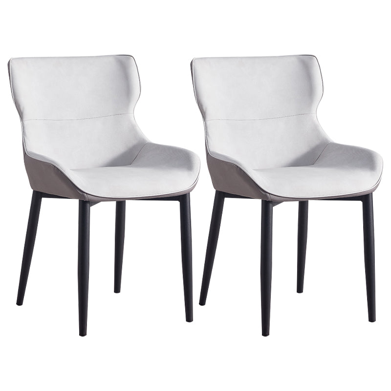 Home Scandinavian Arm Chair Wingback Metal Upholstered Dining Room Chair Cream Gray 2 Piece Set Clearhalo ' kitchen&dining_furn' 'Dining Chairs' 'Dining Tables & Seating' 'dining_chair' 'furn' 'furn_dining_chair' 'Furniture' 'furniture_dining_chair' 'Kitchen & Dining Furniture' 'kitchen' 3851988
