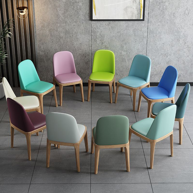 Scandinavian Home Side Chair Solid Back Wood Upholstered Dining Room Chair Clearhalo ' kitchen&dining_furn' 'Dining Chairs' 'Dining Tables & Seating' 'dining_chair' 'furn' 'furn_dining_chair' 'Furniture' 'furniture_dining_chair' 'Kitchen & Dining Furniture' 'kitchen' 3851996