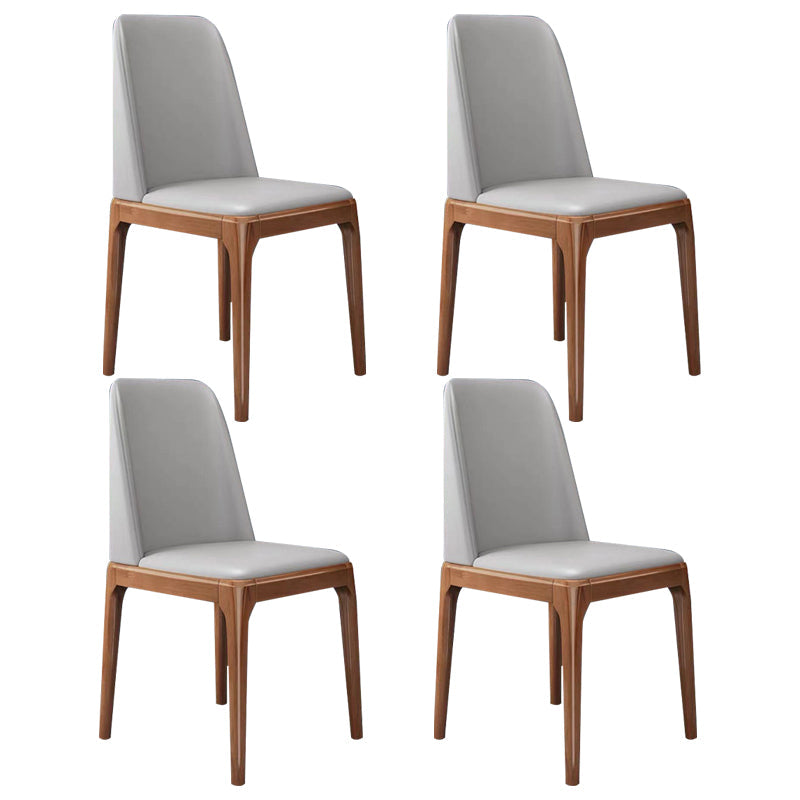 Scandinavian Home Side Chair Solid Back Wood Upholstered Dining Room Chair Grey 4 Piece Set Clearhalo ' kitchen&dining_furn' 'Dining Chairs' 'Dining Tables & Seating' 'dining_chair' 'furn' 'furn_dining_chair' 'Furniture' 'furniture_dining_chair' 'Kitchen & Dining Furniture' 'kitchen' 3851999