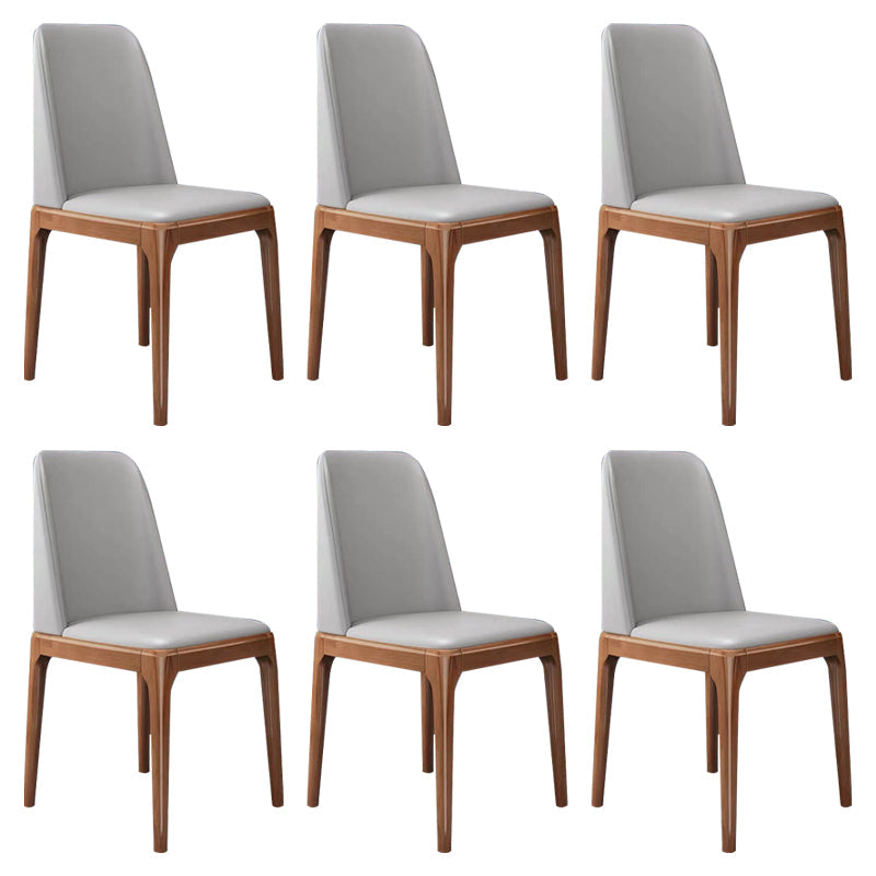 Scandinavian Home Side Chair Solid Back Wood Upholstered Dining Room Chair Grey 6 Piece Set Clearhalo ' kitchen&dining_furn' 'Dining Chairs' 'Dining Tables & Seating' 'dining_chair' 'furn' 'furn_dining_chair' 'Furniture' 'furniture_dining_chair' 'Kitchen & Dining Furniture' 'kitchen' 3852000