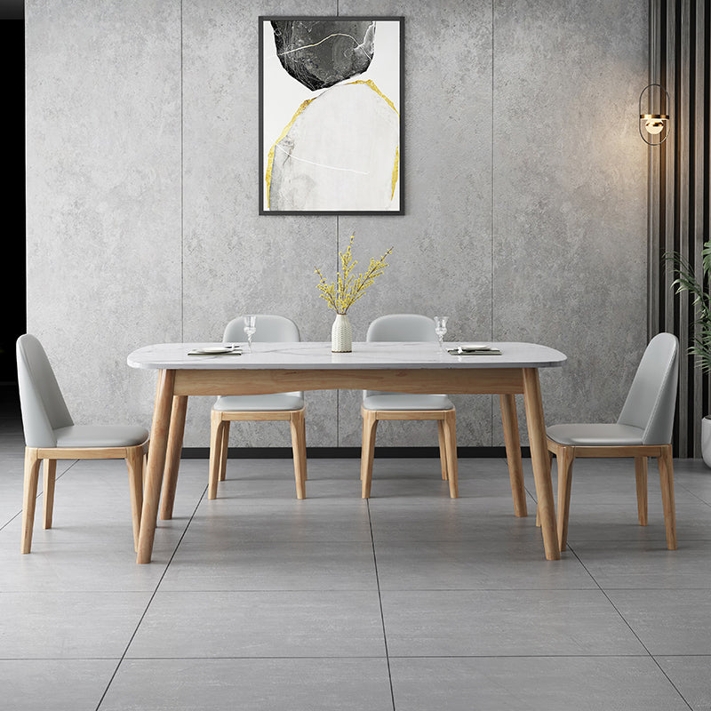 Scandinavian Home Side Chair Solid Back Wood Upholstered Dining Room Chair Clearhalo ' kitchen&dining_furn' 'Dining Chairs' 'Dining Tables & Seating' 'dining_chair' 'furn' 'furn_dining_chair' 'Furniture' 'furniture_dining_chair' 'Kitchen & Dining Furniture' 'kitchen' 3852002