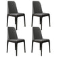 Scandinavian Home Side Chair Solid Back Wood Upholstered Dining Room Chair Dark Gray 4 Piece Set Clearhalo ' kitchen&dining_furn' 'Dining Chairs' 'Dining Tables & Seating' 'dining_chair' 'furn' 'furn_dining_chair' 'Furniture' 'furniture_dining_chair' 'Kitchen & Dining Furniture' 'kitchen' 3852004