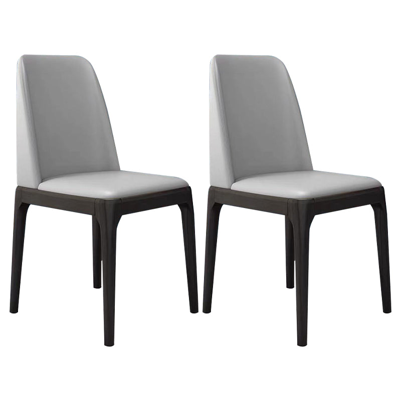 Scandinavian Home Side Chair Solid Back Wood Upholstered Dining Room Chair Light Gray 2 Piece Set Clearhalo ' kitchen&dining_furn' 'Dining Chairs' 'Dining Tables & Seating' 'dining_chair' 'furn' 'furn_dining_chair' 'Furniture' 'furniture_dining_chair' 'Kitchen & Dining Furniture' 'kitchen' 3852008