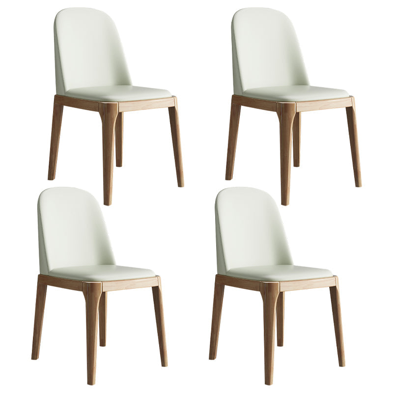 Scandinavian Home Side Chair Solid Back Wood Upholstered Dining Room Chair Beige 4 Piece Set Clearhalo ' kitchen&dining_furn' 'Dining Chairs' 'Dining Tables & Seating' 'dining_chair' 'furn' 'furn_dining_chair' 'Furniture' 'furniture_dining_chair' 'Kitchen & Dining Furniture' 'kitchen' 3852016