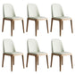 Scandinavian Home Side Chair Solid Back Wood Upholstered Dining Room Chair Beige 6 Piece Set Clearhalo ' kitchen&dining_furn' 'Dining Chairs' 'Dining Tables & Seating' 'dining_chair' 'furn' 'furn_dining_chair' 'Furniture' 'furniture_dining_chair' 'Kitchen & Dining Furniture' 'kitchen' 3852017
