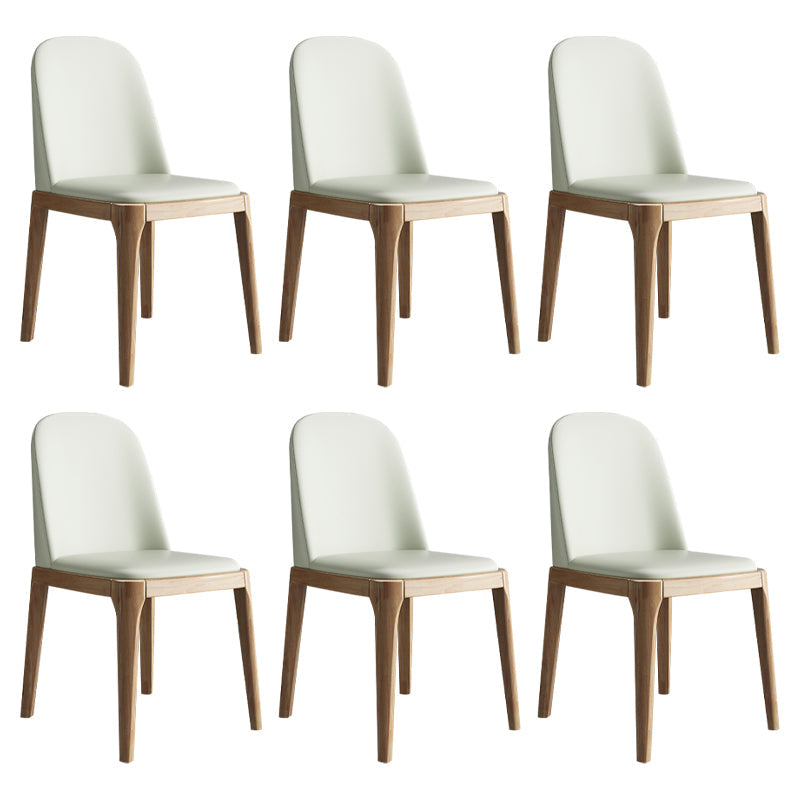 Scandinavian Home Side Chair Solid Back Wood Upholstered Dining Room Chair Beige 6 Piece Set Clearhalo ' kitchen&dining_furn' 'Dining Chairs' 'Dining Tables & Seating' 'dining_chair' 'furn' 'furn_dining_chair' 'Furniture' 'furniture_dining_chair' 'Kitchen & Dining Furniture' 'kitchen' 3852017