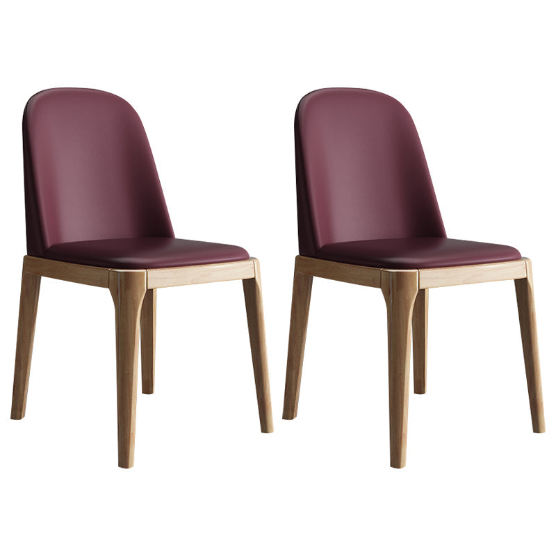 Scandinavian Home Side Chair Solid Back Wood Upholstered Dining Room Chair Red 2 Piece Set Clearhalo ' kitchen&dining_furn' 'Dining Chairs' 'Dining Tables & Seating' 'dining_chair' 'furn' 'furn_dining_chair' 'Furniture' 'furniture_dining_chair' 'Kitchen & Dining Furniture' 'kitchen' 3852018