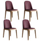 Scandinavian Home Side Chair Solid Back Wood Upholstered Dining Room Chair Red 4 Piece Set Clearhalo ' kitchen&dining_furn' 'Dining Chairs' 'Dining Tables & Seating' 'dining_chair' 'furn' 'furn_dining_chair' 'Furniture' 'furniture_dining_chair' 'Kitchen & Dining Furniture' 'kitchen' 3852019