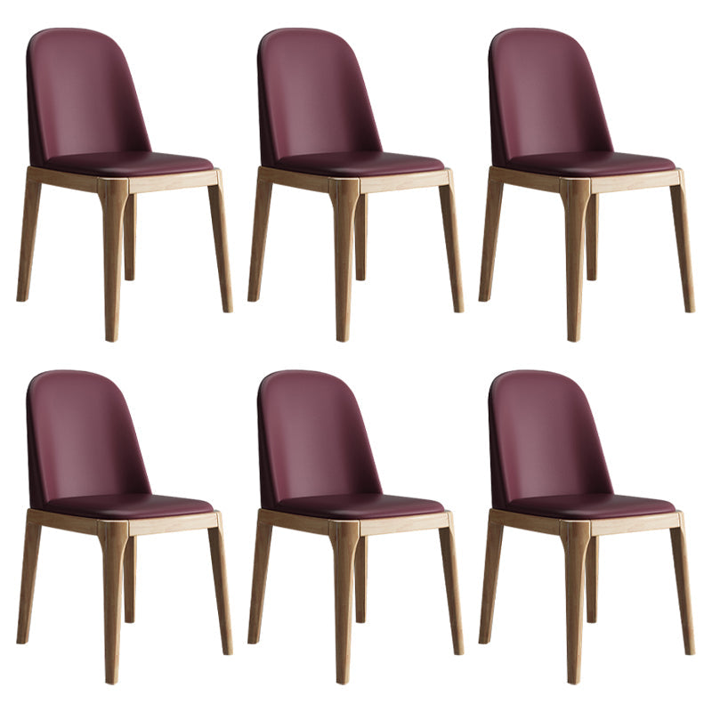 Scandinavian Home Side Chair Solid Back Wood Upholstered Dining Room Chair Red 6 Piece Set Clearhalo ' kitchen&dining_furn' 'Dining Chairs' 'Dining Tables & Seating' 'dining_chair' 'furn' 'furn_dining_chair' 'Furniture' 'furniture_dining_chair' 'Kitchen & Dining Furniture' 'kitchen' 3852020