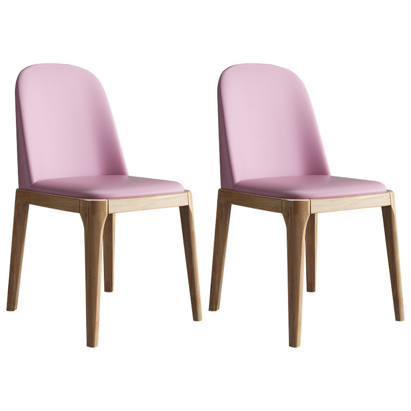 Scandinavian Home Side Chair Solid Back Wood Upholstered Dining Room Chair Pink 2 Piece Set Clearhalo ' kitchen&dining_furn' 'Dining Chairs' 'Dining Tables & Seating' 'dining_chair' 'furn' 'furn_dining_chair' 'Furniture' 'furniture_dining_chair' 'Kitchen & Dining Furniture' 'kitchen' 3852021