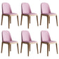 Scandinavian Home Side Chair Solid Back Wood Upholstered Dining Room Chair Pink 6 Piece Set Clearhalo ' kitchen&dining_furn' 'Dining Chairs' 'Dining Tables & Seating' 'dining_chair' 'furn' 'furn_dining_chair' 'Furniture' 'furniture_dining_chair' 'Kitchen & Dining Furniture' 'kitchen' 3852023