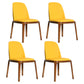 Scandinavian Home Side Chair Solid Back Wood Upholstered Dining Room Chair Yellow 4 Piece Set Clearhalo ' kitchen&dining_furn' 'Dining Chairs' 'Dining Tables & Seating' 'dining_chair' 'furn' 'furn_dining_chair' 'Furniture' 'furniture_dining_chair' 'Kitchen & Dining Furniture' 'kitchen' 3852025