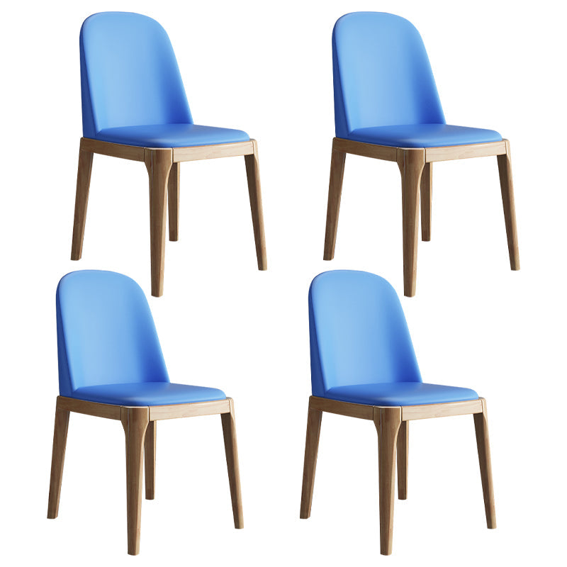 Scandinavian Home Side Chair Solid Back Wood Upholstered Dining Room Chair Blue 4 Piece Set Clearhalo ' kitchen&dining_furn' 'Dining Chairs' 'Dining Tables & Seating' 'dining_chair' 'furn' 'furn_dining_chair' 'Furniture' 'furniture_dining_chair' 'Kitchen & Dining Furniture' 'kitchen' 3852028
