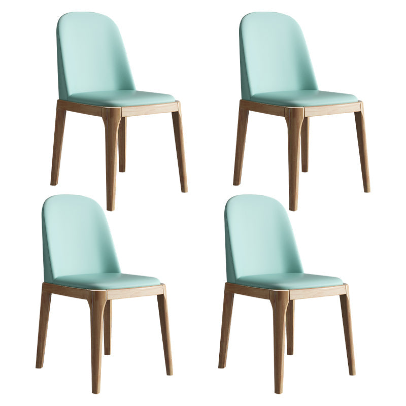 Scandinavian Home Side Chair Solid Back Wood Upholstered Dining Room Chair Light Blue 4 Piece Set Clearhalo ' kitchen&dining_furn' 'Dining Chairs' 'Dining Tables & Seating' 'dining_chair' 'furn' 'furn_dining_chair' 'Furniture' 'furniture_dining_chair' 'Kitchen & Dining Furniture' 'kitchen' 3852031