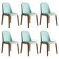 Scandinavian Home Side Chair Solid Back Wood Upholstered Dining Room Chair Light Blue 6 Piece Set Clearhalo ' kitchen&dining_furn' 'Dining Chairs' 'Dining Tables & Seating' 'dining_chair' 'furn' 'furn_dining_chair' 'Furniture' 'furniture_dining_chair' 'Kitchen & Dining Furniture' 'kitchen' 3852032