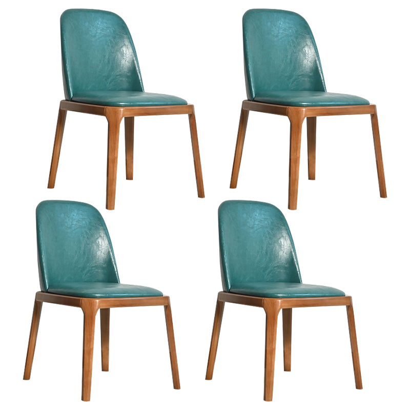 Scandinavian Home Side Chair Solid Back Wood Upholstered Dining Room Chair Green 4 Piece Set Clearhalo ' kitchen&dining_furn' 'Dining Chairs' 'Dining Tables & Seating' 'dining_chair' 'furn' 'furn_dining_chair' 'Furniture' 'furniture_dining_chair' 'Kitchen & Dining Furniture' 'kitchen' 3852034