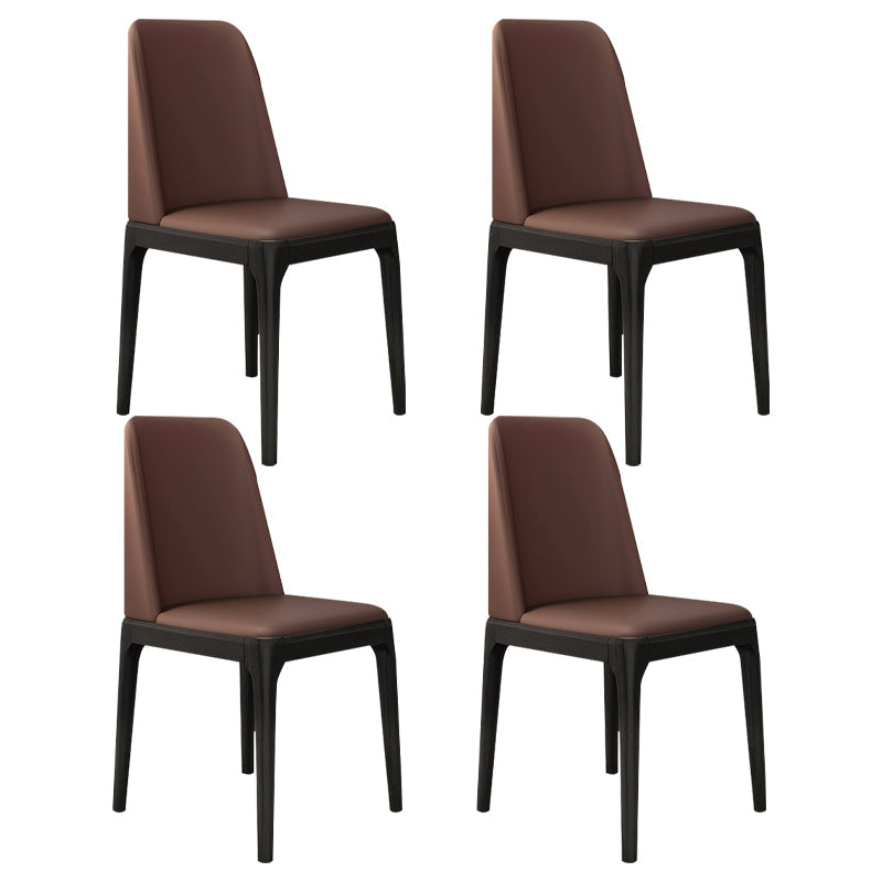 Scandinavian Home Side Chair Solid Back Wood Upholstered Dining Room Chair Coffee 4 Piece Set Clearhalo ' kitchen&dining_furn' 'Dining Chairs' 'Dining Tables & Seating' 'dining_chair' 'furn' 'furn_dining_chair' 'Furniture' 'furniture_dining_chair' 'Kitchen & Dining Furniture' 'kitchen' 3852040